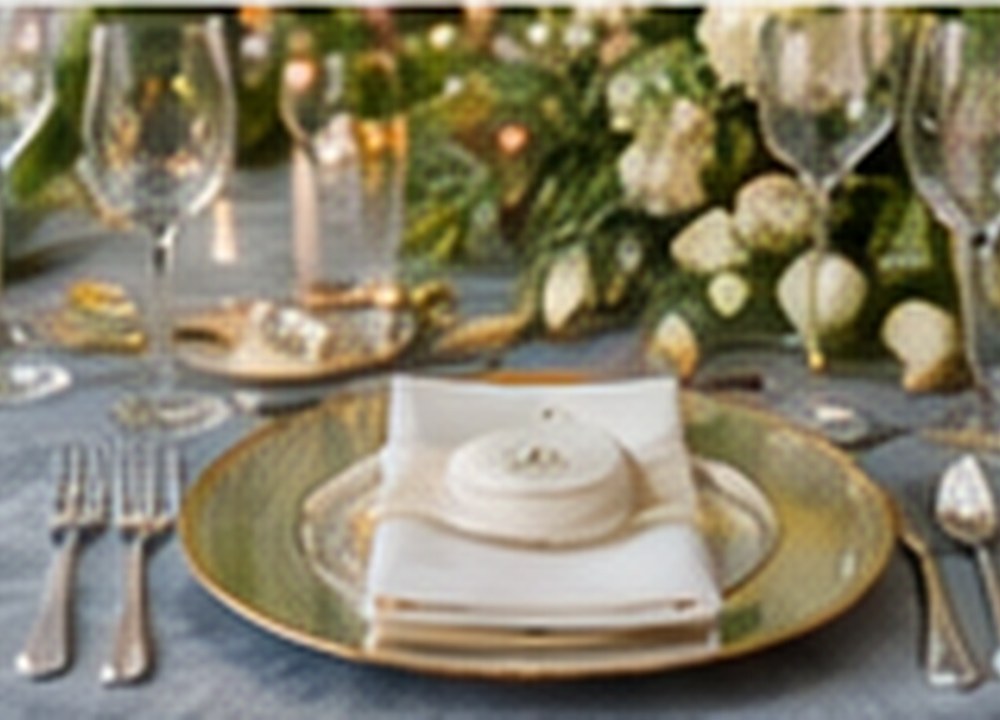 Luxury coastal table setting detail
